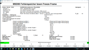 INPA error messages menu